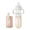 Το θερμότερο σύνολο σίτισης ταξιδιού γυαλιού μπουκαλιών μωρών μόνωσης USB με τη θερμοκρασία ρύθμισης ξεπλένει γρήγορα το χαριτωμένο μπουκάλι μωρών γάλακτος