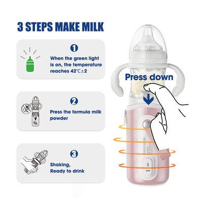 Ο πολλών χρήσεων βαθμός τροφίμων 240ml 3 σε 1 γρήγορο παρασκευάζει το στιγμιαίο μπουκάλι γάλακτος σίτισης μωρών γυαλιού με το μαγκάλι μπουκαλιών θερμοστατών