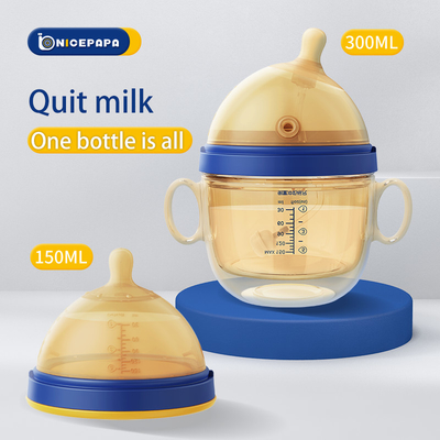 Μωρών ευρύ στοματικού γάλακτος μπουκαλιών μπουκάλι σίτισης σιλικόνης 300ml διαμορφωμένο στήθος μέση ροή