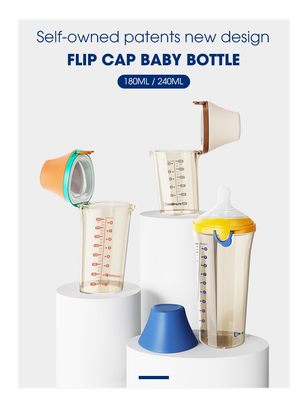 Τρίγωνο μωρών 8 Oz 240ml BPA ελεύθερα μπουκάλια σίτισης αντι κτύπημα ΚΑΠ Colic ευρύς λαιμός