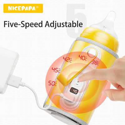 8oz στενή φορητή θερμότερη ταχύτητα πέντε μπουκαλιών μωρών διευθετήσιμη για τις τροφές νύχτας