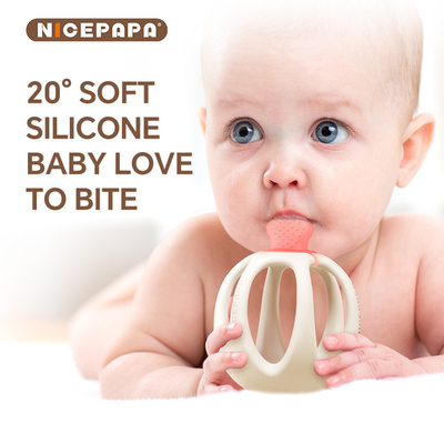 Η NICEPAPA Εξερευνά 100% Σιλικόνη Τροφίμων, Νηπιακό Δόντι, Αισθητήρα, Χαλαρωτικά Προϊόντα Νηπιακού (Ροζ)