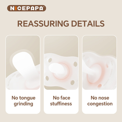 NICEPAPA COMPANION Απαλλαγμένος από BPA πιπίλης Αυτοπροσαρμογή πίεσης αέρα 6+ μήνες με συσκευασία αποθήκευσης πιπιλιών