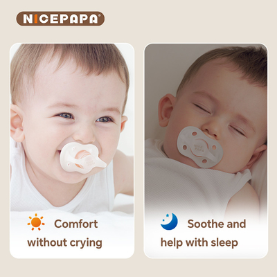 NICEPAPA COMPANION Απαλλαγμένος από BPA πιπίλης Αυτοπροσαρμογή πίεσης αέρα 6+ μήνες με συσκευασία αποθήκευσης πιπιλιών